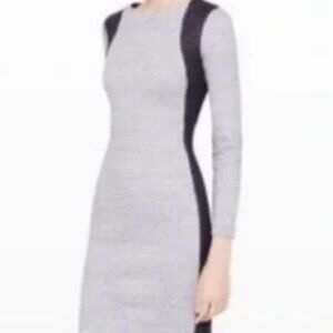 CLUB MONACO Skylar 2-Tone Gray BodyCon Fitted Long Sleeve Athletic Dress - Sz 12